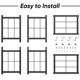 Firewood Rack Indoor, Portable 2 Tier Firewood Rack, Sturdy and Easy to Assemble Construction, Outdoor Firewood Rack with 4 Hooks for Storing Wood Logs for Fireplaces, Fire Pits and Stoves - Black