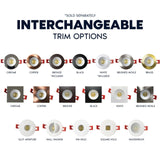 LUXRITE 2 Inch LED Recessed Lighting, Deep Regressed Canless Spotlight, Round White & Bronze Interchangeable Trim, 5CCT 2700K-5000K, 1000LM, 15W, High Output, Dimmable, Wet Rated (12 Pack)