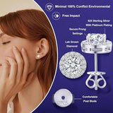 Lab Grown Diamond Halo Stud Earrings Screw Back for Women