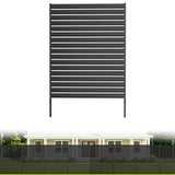1 Panel No Dig Privacy Fence Screen, 60" H × 48" W Metal Outdoor AC Fencing