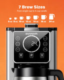 SHARDOR Programmable 5 Cup Drip Coffee Maker, Single Serve Hot & Iced Coffee Machine for K Cup & Grounds, 95oz Removable Reservoir, 6–24oz Brew Size, Strong Brew, Stainless Steel Thermal Carafe, Black