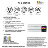 Epson EcoTank Photo ET-8550 Wireless Wide-Format All-in-One Tank Printer with Scanner and Copier, Auto 2-Sided Printing - White (Renewed)