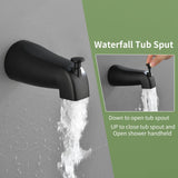 VIKASI Tub Shower Faucet Set with 10 Spray Handheld Shower Matte Black Shower Head and Handle Set Shower System with Tub Spout 4.7 Inch Shower Handheld Shower Fixtures Tub and Shower Trim Kit