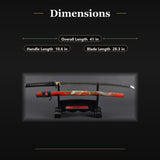 Vermilion Crane Katana, 1045 Carbon Steel Hand Forged Full Tang Sword