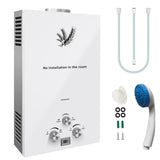Propane Hot Water Heater, 12L Outdoor Water Heaters with Digital Display and Overheat Protection, 24KW Portable 24-Hour Instant Hot Water for RV Camping Outdoor Shower