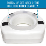 Enhanced Comfort 5" Raised (Round) Toilet Seat Riser | 3 Slip Resistant HealthSmart