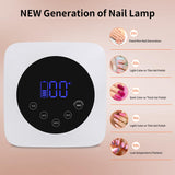 Kikugu Cordless UV LED Nail Lamp,72W Rechargeable Nail Dryer for All Gel Nails with 5 Timers & Mirror Base,Touch Control & Auto Sensor,Ideal for Training,Nail Art Pratice,Home and Salon(White)