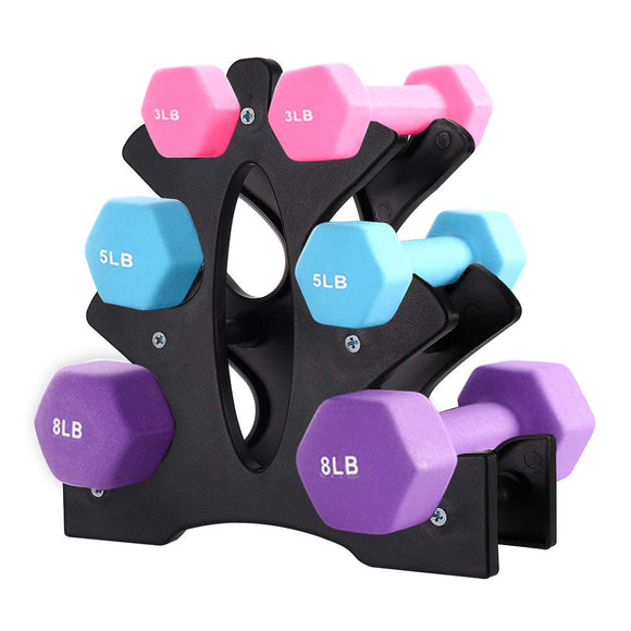 AUXSOUL 1 Pack Dumbbell Rack Stand, 3 Tier Dumbbell Bracket Free Hand Weight Tower Stand for Home Gym Organization, Holds 3/5/8 LB (Weights Not Included) AUXSOUL
