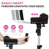 Dyna-Living Ergonomic Forearm Crutches for Adults - 3 Adjustable Angles Folding Forearm Crutches, Lightweight Aluminum Crutches with Adjustable Elbow Elastic Band