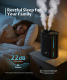 BREEZOME 6L Humidifiers for Bedroom Large Room & Essential Oil Diffuser, Ultrasonic Top Fill Cool Mist Humidifiers for Baby, Plants, Nursery Last up to 60 Hours, Smart Humidistat Control, Quiet, Black