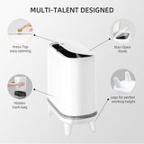 Bathroom Trash Can with Lid, Vacuum Adsorption Small Garbage Can 3.2 Gallon Press Top Lid Trash Bin with Legs