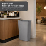 Getzi 5 Pack Gray 50 Gallon Square Commercial Trash Can, Heavy Duty Resin Waste Bin