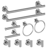 Bathroom Hardware Set 10 Pieces, Stainless Steel Towel Bar Set Includes 2 Packs 16 inch Towel Bar Hinmood
