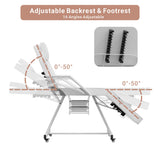 LOUVIXA Tattoo Chair, Adjustable Facial Chair 73 Inch Salon Bed with Hydraulic Stool for Professional Massage Beauty Spa (White)