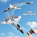QuirkyGlee Rc Plane F-22, Stealth Raptor Remote Control Airplane 3 Channel Stunt Fighter with 3 Modes Xpilot Stabilization System Easy Fly for Beginners, Aircraft Toy Gift for Adults