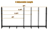 Gtongoko 8ft Heavy Duty Metal Firewood Rack Outdoor Indoor Adjustable Fire Wood Holder Rack for Fireplace, Log Racks for Firewood Outdoor, Wood Pile Storage Organizer, Black