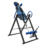 Kathring Inversion Table for Back Relief, Foldable Heavy Duty Fitness Equipment with Adjustable Height, Blue and Black, 330 lbs Weight Capacity, 59.84 Inch Height