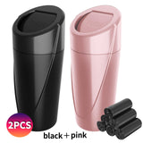 Car Trash Can with 90 Free Garbage Bags - Waterproof, Lid-Closed, Easy-to-Clean Cup Holder Trash Can