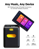 Ikarao Karaoke Machine with Microphone Stand, Portable Bluetooth Speaker for Party, Backyard, Karaoke System with 2 Wireless Microphone for Adults Kids, for Women, Men, Singing Lovers