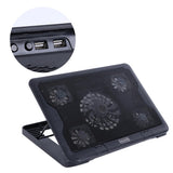 Fan Laptop Cooling Pad Adjustable Metal Base with USB Hub Stand