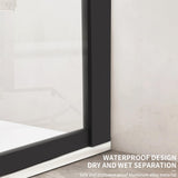 Xilewying Fixed Shower Glass Panel Semi-Framed Shower Door for Bathroom,34" W*74" L Single Shower Screen in Matte Black, 5/16"(8mm) Clear Tempered Glass with Frame Hardware Kit