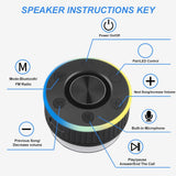 Bluetooth Shower Speaker, Portable Speaker Bluetooth 5.3 with Suction Cup, Wireless Speakers Waterproof IP7, RGB Lights, Built-in Mic, Small Speakers for Bathroom, Party, Beach, Pool 2025 new, Black