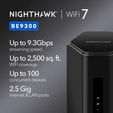 NETGEAR Nighthawk WiFi 7 Router (BE9300) – Router Only, 9.3Gbps Wireless Speed, 2.5 Gigabit Internet Port, Tri-Band for Gaming, Covers 2,500 sq. ft., 100 Devices, VPN – Free Expert Help