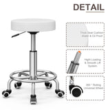 Icoget Electric Lift Facial Bed with Stool for Esthetician, 4-Section Tattoo Chair with Adjustable Backrest and Leg Rest, Spa Salon Massage Table for Beauty, Waxing, Lashing, White