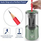 AFMAT 6 Holes Pencil Sharpener for 6-11mm Pencils and Electric Pencil Sharpener for 6-12mm Pencils, 2 Pack