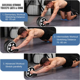 Ab Roller Wheel, 10-In-1 Ab Exercise Wheels Kit with Resistance Bands, Knee Mat, Jump Rope, Push-Up Bar - Home Gym Equipment for Men Women Core Strength & Abdominal Exercise (Black)