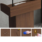 Wooden Lectern Podium Stand with Drawer Floor Standing Reception Desk for Conference Auditorium Church - Versatile Speaking Podium for Events and Presentations