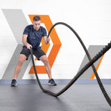 FORZA 30ft, 40ft and 50ft Battle Rope – 1.5ft & 2-inch-Thick, Premium Quality Weighted Gym Rope for Fitness, Strength Training, Crossfit and More (30ft, 2 inch)