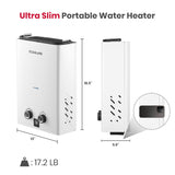 GASLAND Professional G10 Outdoor Propane Tankless Water Heater, 68,000 BTU, 10L Ultra Slim Portable Camping Propane Shower for Off Grid, Adjustable Temperture, Overheating Protection