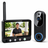 SURPN Wireless Doorbell Camera with 4.3" Indoor Monitor, 1080P Video Door Bell, APP Remote View, Night Vision, PIR Human Detection, Two-Way Audio, Rechargeable Battery for Home Apartment