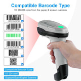 JRHC Barcode Scanner Wireless, Bluetooth Barcode Reader with Stand 3 in 1 Bluetooth & 2.4G Wireless & USB Wired Connection 1D&2D&QR&PDF417 Data Matrix Handheld Bar Code Scanners