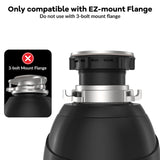 Garbage Disposal, 1/2 HP for Kitchen Sink Quiet with Stopper, Power Cord, Stainless Steel, Continuous Feed Food Waste Disposer