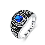 Oseew 2027 Men Personalized Graduation Class Ring (White Gold)