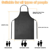 Gotega 4 Pack Waterproof Rubber PVC Apron Adjustable Dishwasher Apron-Women Men Heavy Duty Work Apron for Dishwashing Chemical Lab Butcher Grooming Black