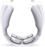 HCUCTOS Cordless Intelligent Massager for Neck Relax, 4 Pads, Modes 15 Levels Portable Deep Tissue Trigger Point