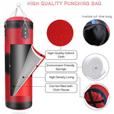 ZERUIDM Hanging Punching Bag Set Unfilled, Heavy Boxing Bag Kickboxing Bag for Adults Kids, Youth Boxing Set with Hand Wraps, Punching Bag Hangers, for MMA Muay Thai Karate Taekwondo Training ZERUIDM