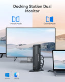 USB 3.0 Docking Station Dual Monitor, Universal Laptop Docking Station for MacBook & Windows