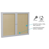 Ghent 24"x18" 1-Door Outdoor Enclosed Vinyl Bulletin Board, Shatter Resistant, with Lock, Satin Aluminum Frame - Silver (‎PA12418VX-193), Made in The USA