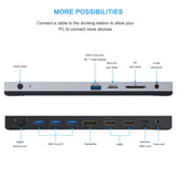 USB C Docking Station with 130W Power Adapter, Triple Display USB Type C to Dual HDMI Dock, 2 HDMI, DisplayPort