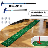 Y-Nut Putting Game, Indoor Green Putting Game Set, Detachable Golf Putting Mat - Includes 1 Putter, 6 Golf Balls, 3 Golf Cups, 1 Bag for Home Office Backyard with Family/Friends