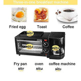 Multifunction Breakfast Machine with Mini Toaster Electric Oven, 3 in 1 Breakfast Maker Station, Breakfast Egg Sandwich Maker(Pink)