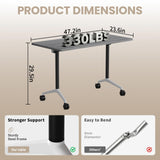 Jklmzpf Folding Conference Table with Wheels, Flip-Top Mobile Training Table Modular Conference Room Tables, Space Saving Seminar Meeting Tables for Office School Business Classroom(Gray 4PCS 47.2in)
