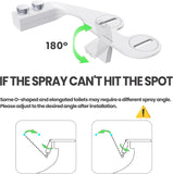 Terapaton Toilet Bidet With Left/Right Side Reversible Design, Fresh Water, Non-Electric, Toilet Bidet Attachment, Right/Left Hand Side with Dual Nozzle, Self-Clean, Includes Extended Screws (Chrome)