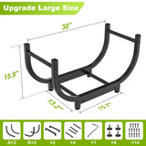 KRZKRZ Firewood Rack Outdoor 30in，Indoor Firewood Storage and Firewood Rustproof Holder，Stable Log Holder and Fireplace Decor Organizer
