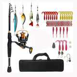 TEDILUVI Telescopic Road Subrod Set Spinning Wheel Fishing Rod Gear Travel Portable