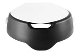 KMINA 4 Inch Soft Raised Toilet Seat with Lid, 300 lb Capacity, Fits Round & Compact Elongated Bowls up to 15" Wide, Tool-Free Clamp-On Riser, Black